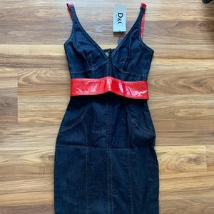 D & G fitted denim knee length dress
